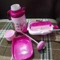 Barbee Girls Double Layer Kids School Lunch Box with Spoon And Water Bottle 750 ml. 