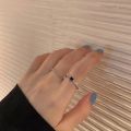 2Pcs/set Korean Ins Black Love Rings Simple Fashion Trend Girl Heart-shaped Index Finger Rings Personality Versatile Jewelry Gift. 