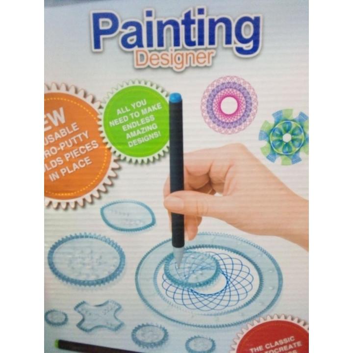 painting designer . spiral art . spirograph . Educational toys for kids multicolor safe. Plastic material for kids multicolor safe.