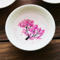 Japanese Magic Sakura Cup Cold Temperature Color Changing Flower display Sake Cup Ceramic Kung fu Tea Cup Tea Bowl. 