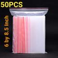 50PCS 6 by 8.5 Inch size Resealable Air Tight Zip Lock Ziplock Shopper Transparent Plastic Seal Zipper Bags. 