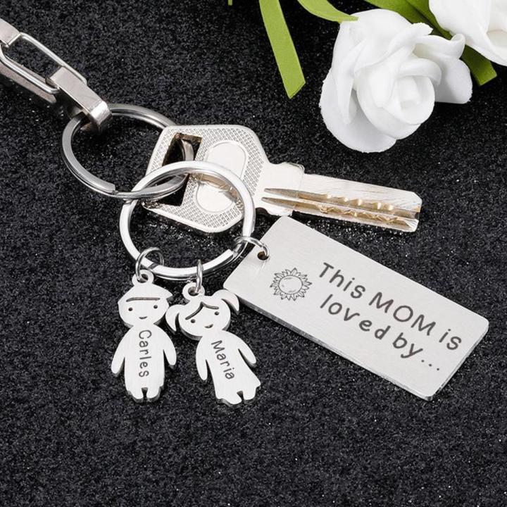 Personalized Gift for Mother's Day Customized Keychains with Name Key Hook Decor Engraved Mom Mummy Keychain for Bags Present