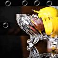 Imported Premium Quality Crystal Floral Design Glass Bowl with Foots (Large). 