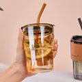 Tumbler Mug with Leather Protective Sleeve, Lid and Straw  Suitable for Coffee Tea Drink. 