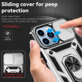 For Apple iPhone 13 Pro Max Phone Case, 2022 New Push Window Magnetic Car Mount Anti-Fall Hard Cover. 