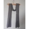 Grey Stoller, Grey Hijab, Silk Hijab, Chiffon Hijab, Formal Stoller. 