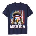 Merica Eagle Mullet 4 Juli bendera Amerika bintang kaus garis-garis merek baru kaus pria baju baru katun Camisas Hombre. 