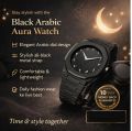 Arabic Aura Watch 2026 Black Modern Creative Design Waterproof Stainless Steel Chain Quartz Movement,,. 