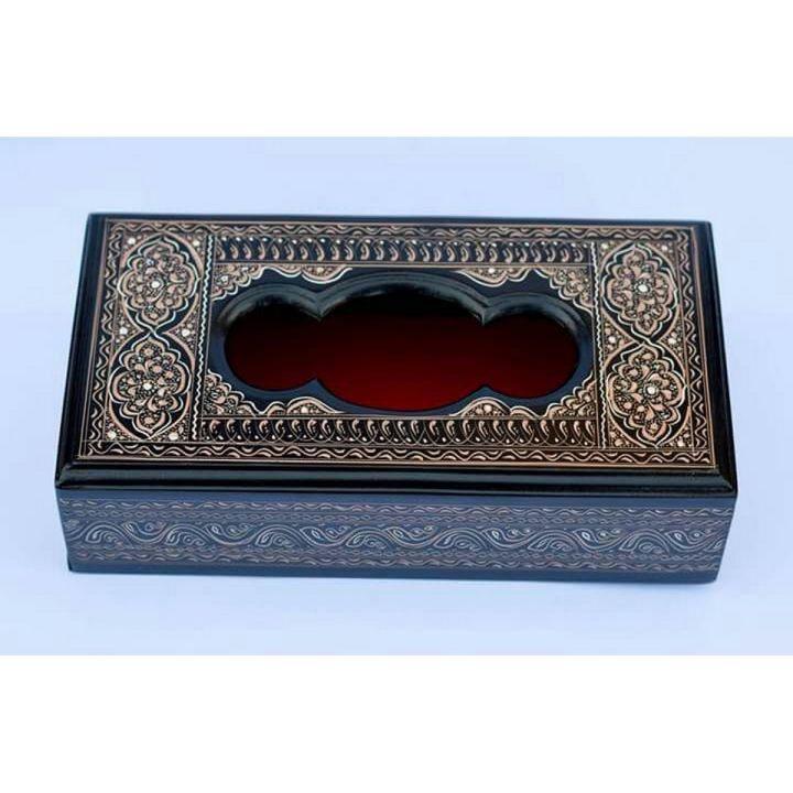 Hand Made Black Naqshi Tissue Box