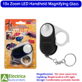 10x Zoom Portable Handheld Magnifier Glass with LED Light | Reading, Jewelry & Repair Tool by Electrica. 