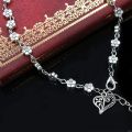 Antique Heart Anklet Payal for Girls and women Simple Silver Foot Bracelet Never Fade. 