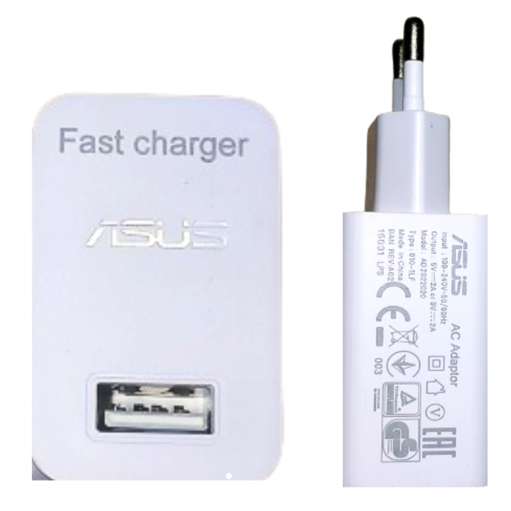 ASUS 45W Original Fast USB AC Adapter Power Supply Charger for Phone Tablet 5V/5A & 9V/4A WHITE+ FREE TYPE C-CHARGING CABLE