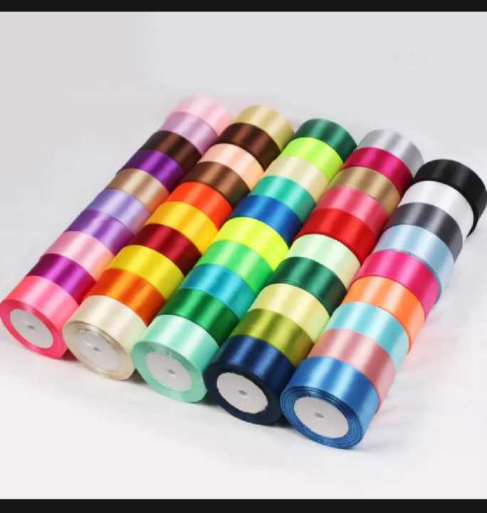 Pack of 2 Rolls, Total16 Meters 1inch wide Silk Satin Ribbons for ...