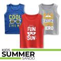 Pack of 2 Printed Sleeveless T-shirts for Kids. 