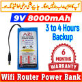 WiFi Router Power Bank 9v or 5v 0.06 ampere | 12v 1 ampere UPS Technology | 8000 Mah | 3 to 4 hours Gauranteed Backup  | Tp Link-Tenda-PTCL | Huawei | Fiber Base Router for 12Volt Wifi Routers | 6 Months Warranty. 