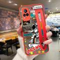 JIUMOO for VIVO V21E 4G Case Fashion Tide Cool Space Astronaut With Wristband Thin Frosted Transparent Hard Phone Case Full Cover Camera Silicone Softcase Pattern Casing Shockproof Protection Cases. 