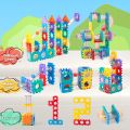 Building Block Set for Boys Girls, 125Pcs DIY Creative Pipeline Rolling Ball Building Blocks Marble Ball Run Drop Set Creative Puzzle Construction Set with balls Different Shape Game for Kids Boys and Girls. 