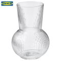 IKEA PADRAG Clear Glass Vase, 17 cm, Modern Tabletop Decoration, Washable. 