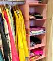 Ibrahim Mall Storage Box Compactor 5 shelf | Hanging Organizer for clothing and accessories 5 compartments| Polyester Fabric Storage Organiser | 5 tier wardrobe organizer | Foldable Hanging Storage Bag | Closet Section Folding. 