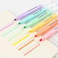 6Pcs/Set Double Head Fluorescent Highlighter Pen Markers Pastel Drawing Pen For Student School Office Supplies Cute Stationery. 