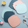 【FUN LIVE】 [199 For 3 PCS]Kitchen Silicone Non-Slip Heat Resistant Mat Pot Holder Heat Insulation Pad Nordic Style Solid Color Placemats & Coasters. 