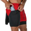 Men's Double Layer Fitness Shorts Men Fitness Gym Training 2 in 1 Sports Shorts Quick Dry Workout Jogging Double Deck Summer. 