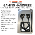 Interlink Gaming Handsfree with Attachable Mic + Free Gaming Sleeves | Immerse Yourself in Ultimate Sound and Style. 