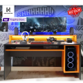 Haq Furniture GAMING DESK IN ORANGE AND BLACK computer table. 
