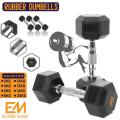 Rubber Dumbbell, Rubber Coated Dumbbell, Professional Rubber Dumbbell with Metal Handles Heavy Dumbbell Set Home Exercise Training Equipment By Elvish Mart. 