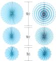 Paper Fans Party Decorations Set, Round Pattern Hanging Paper Garlands Decoration for Wedding Birthday Party Baby Showers Graduation Events Accessories, Set of 6 (Blue). 