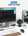 USB Hub, Frotox 4 Ports USB 2.0 Adapter Portable USB Splitter with LED Indicator Cable 28cm, Ultra Slim USB Hub for Mouse, Keyboard, Printer, Pen Drive, etc C R1455 FRRR. 