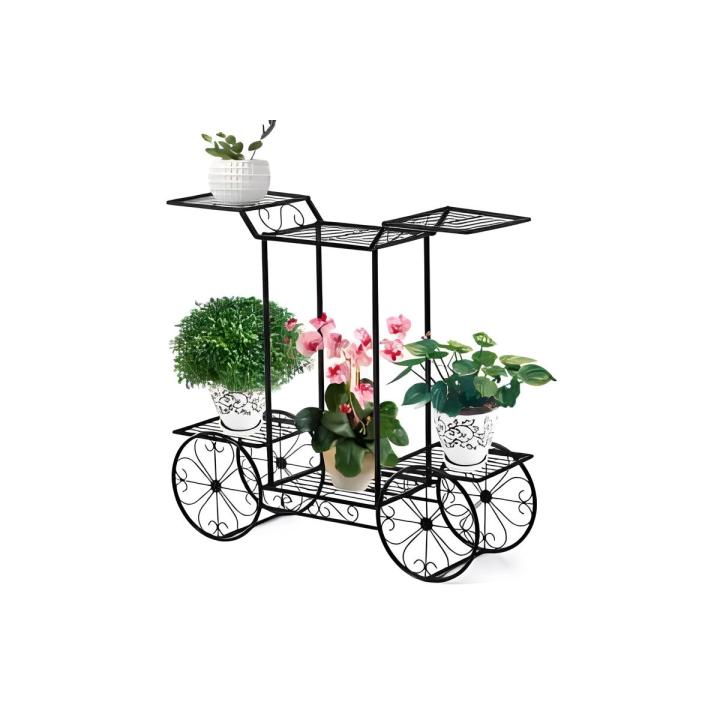Garden Decor Flower Rack Wrought Iron Metal Outdoor Indoor Pot Plant Stand
