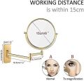 Makeup Mirror Wall Mounted Makeup Mirror Wall Mounted Makeup Mirrors Wall Mounted Gold Magnifying Sturdy Double Sided Adjustable Cosmetic Shaving Makeup Extendable Swivel (Color : 5X|6inch). 