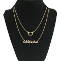 DOUBLE CHAIN NECKLACE, DOUBLE NAME NECKLACE, NAME LOCKET PERSONALIZED/CUSTOMIZED DESIGN NAME NECKLACE-(PERFECT GIFT TO SEND YOUR WIFE , FIANCE, HUSBAND, FATHER , OR ANY ONE). 