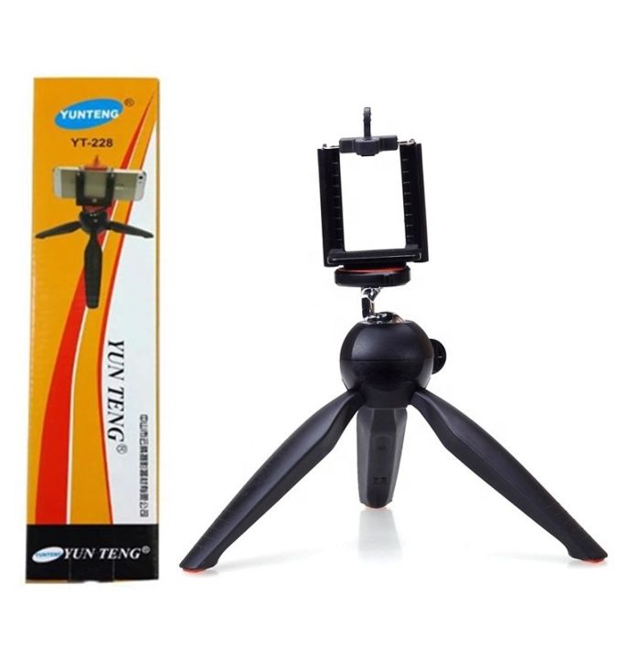 Mini%20Tripod%20&%20GoPro%20holder%20stand%20With%20Mobile%20Clip%20Yunteng%20YT-228%20%20-%20Black%20-%20Image%202