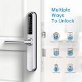 Ruveno Slim Smart Fingerprint Door Lock with Handles, Keyless Entry Door Lock, Bluetooth Fingerprint Keypad Card Keyless Unlock for Aluminum Swing Wooden Door(Grey). 