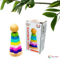 Balance the ball toy wooden balance the ball tower toys wooden rainbow balance the ball Rainbow Wooden Ring Tower 8 Pcs Multicolor Wooden Mentosery toy Rainbow Tower For early education toy For Kids Boys and Girls. 