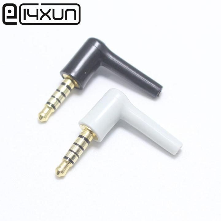 1Pcs 3.5Mm Jack 5 Pole 3.5 Male 90 Right Angle L-Shaped Stereo Headphone Plug DIY Repair Earphone Jack Audio Soldering Connector