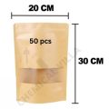 Eco-Friendly Brown Kraft Paper Stand-Up Pouches – 5 Sizes Available | Resealable Packaging Bags for Food & Cosmetics. 