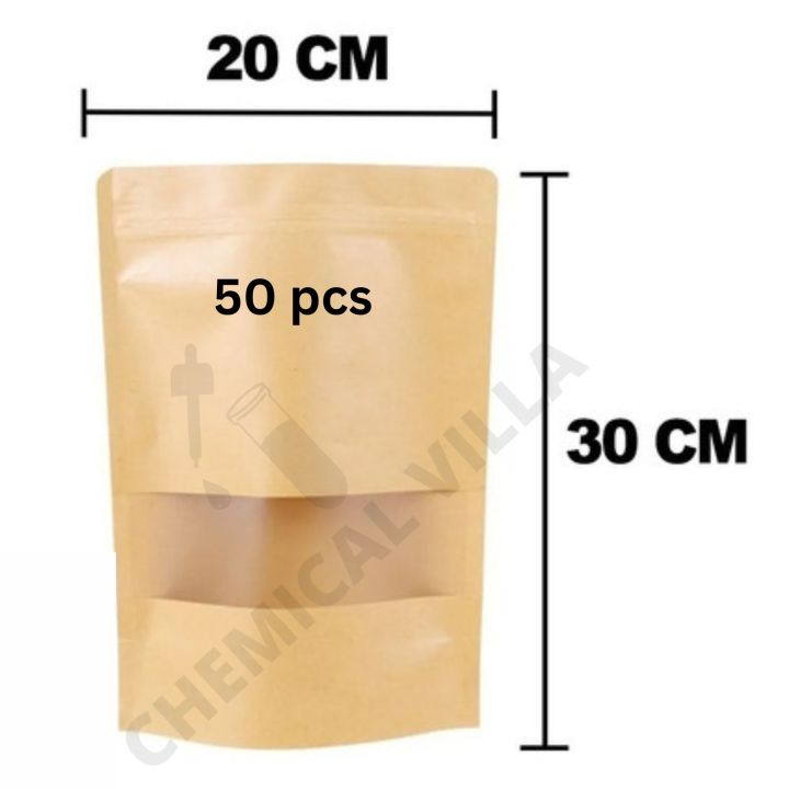 Eco-Friendly Brown Kraft Paper Stand-Up Pouches – 5 Sizes Available | Resealable Packaging Bags for Food & Cosmetics