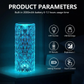 Elegant Rose Crystal Rechargeable Table Lamp – LED Diamond Touch Sensor Desk Lamp with RGB Remote Control, 16 Color Changing Night Light, USB Battery-Powered Projection Lamp, Home Decor for Bedroom, Living Room, Nightstand, Parties, Gifts, and Special Day. 