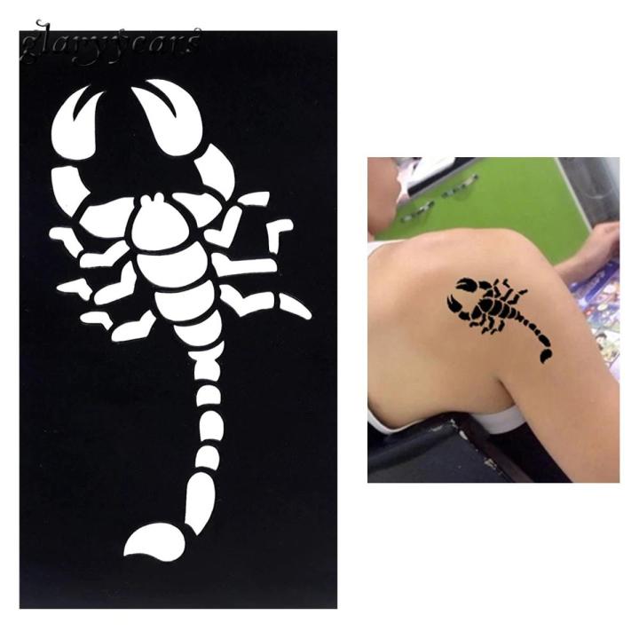 1 Piece Scorpion Pattern Henna Tattoo Stencil Woman Man Arm Body Art Small Henna Indian Waterproof Tatoo Sticker Stencil
