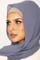 High Quality Chiffon Georgette Hijab Scarf denim grey color for Girls| Breathable Soft Fabric Hijab-Stollers. 