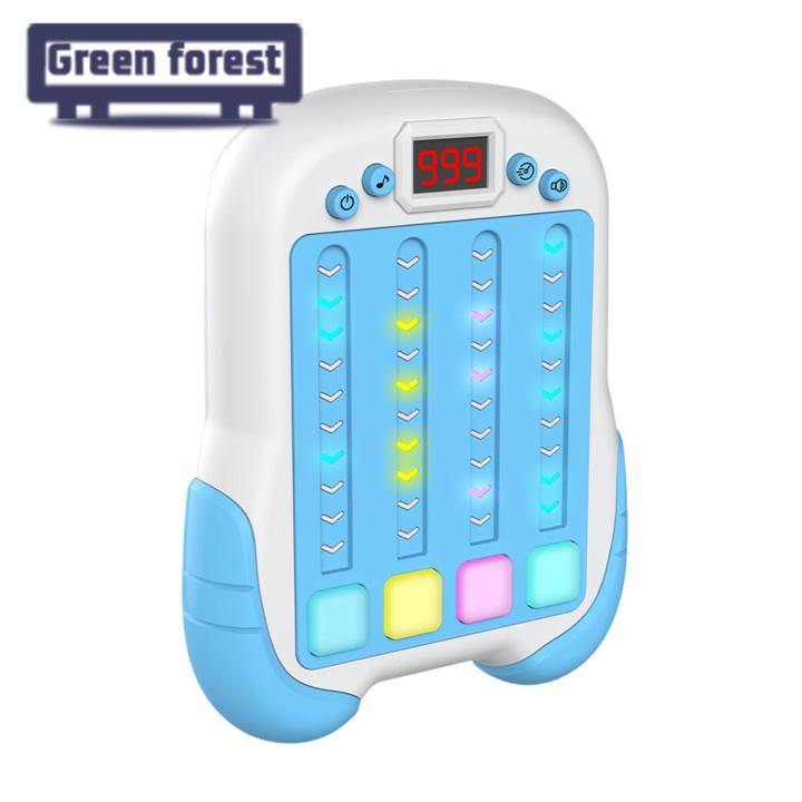 Educational Gaming Machine Portable Handheld Reaction Speed Training Game Console for Kids Adults Educational Light-up Track Game Machine Toy Fast Push Rhythm Hand-eye Coordination Game Device