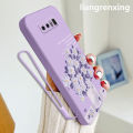Casing Samsung Note 8 phone case softcase liquid silicone protector smooth shockproof bumper cover new design comic flower cartoon ytyhh01. 