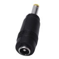 QUANBU Yellow Tip 4.0x1.7 mm Male Plug to 5.5x2.1mm Female Jack DC Power Connector Black. 
