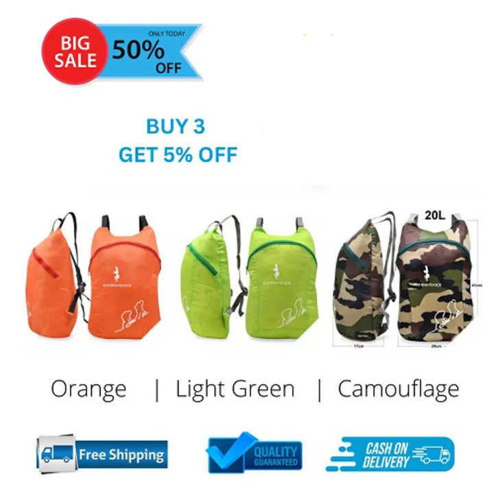 Donkeyback Backpack Extra Backpack Ultra Compact & Super Lightweight 20L Capacity , Camping and Hiking Bag , Donkey Bag unise