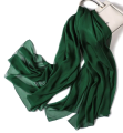Dark Green Chiffon Dupatta For Girls/Ladies- Chiffon UnStitched Dupatta 2.5 Meter Color Premium Chiffon  Quality Durable Fabric Reasonable Stylish Look Dupatta. 