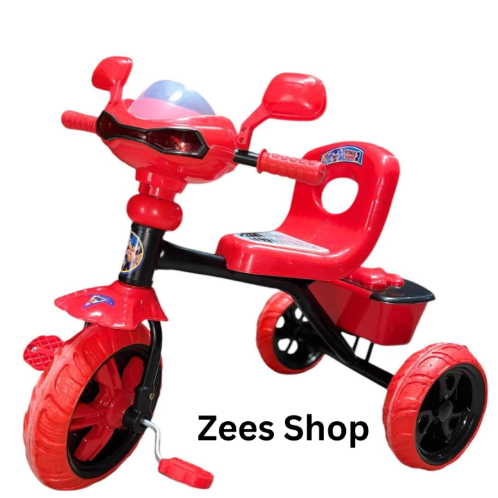 Sonic Baby Single Seat Tricycle With Mirror Music Light Back Basket Box 