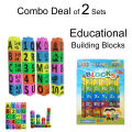 Combo Deal 2 Set - Educational Alphabet Building Blocks Toy For Kids Boys Girls - Early Learning Spelling ABC Word Numeric Block Toys Counting 1 to 20 - Learning Spelling. 